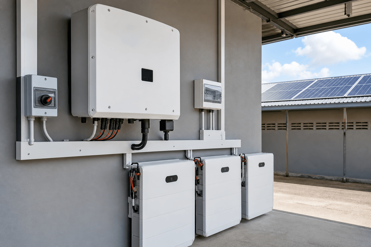 Commercial hybrid inverter and lithium battery energy storage system
